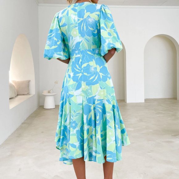 Gingham & Heels Santino Midi Dress - Lime Calypso - Picture 3 of 5